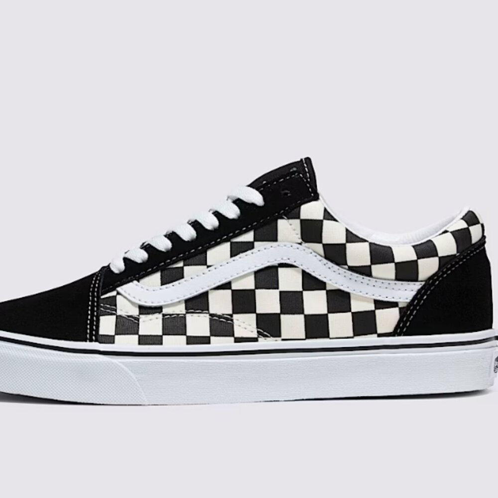 Vans Old Skool Black and White Check Unisex Tennis Shoes 8 Mens 9.5 Womens